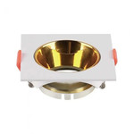 SKU 6654 GU10 Корпус Квадрат Бяла Рамка + Златен Рефлектор с марка V-TAC