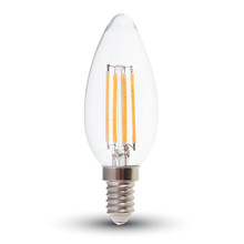 LED Bulb - SAMSUNG CHIP Filament 4W E14  Candle Clear Cover Dimmable 2700K