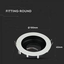 SKU 3595 GU10 Корпус Луна Кръг Бяла с марка V-TAC