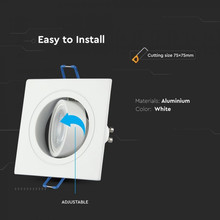 1*GU10 Fitting Square White 