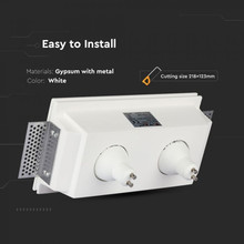 SKU 3648 2*GU10 Гипсова Отливка Квадрат Бял с марка V-TAC