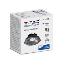 SKU 20057 LED Луна SAMSUNG ЧИП - 30W Рефлоктор COB Черна 3000К с марка V-TAC