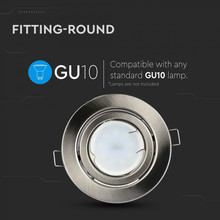 GU10 Housing Round Movable Satin Nickel 