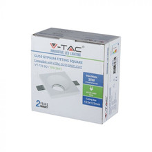 SKU 3641 GU10 Гипсова Отливка Квадрат Плитка 120х120 Бял с марка V-TAC