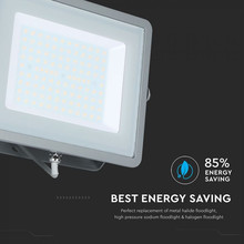 LED Прожектор 100W 4000К SAMSUNG ЧИП Сиво Тяло SKU 473 V-TAC