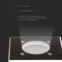 SKU 7516 Тяло За Вграждане В Земя Сатен Никел Квадрат Черен GU10 IP65 с марка V-TAC