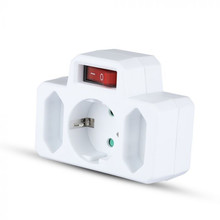 SKU 8788 3 Щепсел Разклонител С Ключ 10/16А 250V Бял с марка V-TAC