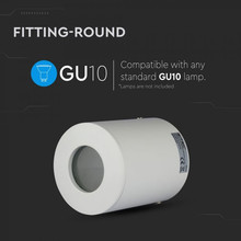 GU10 Fitting Round Gypsum White IP54 