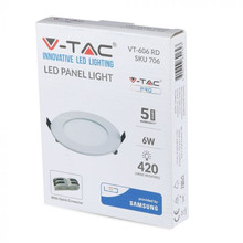 SKU 707 6W LED Панел Premium SAMSUNG Чип Кръг 4000K с марка V-TAC