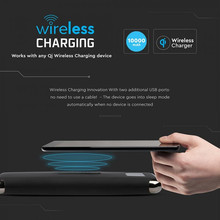 SKU 8855 Външна Батерия Със Дисплей И Безжично Зареждане 10000 ma/H Черна с марка V-TAC