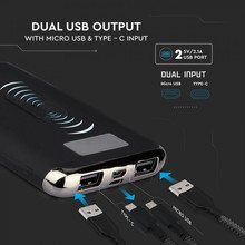 SKU 8855 Външна Батерия Със Дисплей И Безжично Зареждане 10000 ma/H Черна с марка V-TAC
