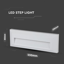 SKU 1327 3W LED Осветление За Стъпала Бяло Тяло 3000К с марка V-TAC