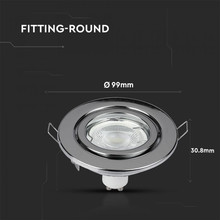 GU10 Housing Round Movable Chrome                                         