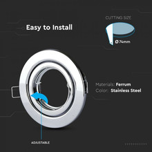 GU10 Housing Round Movable Chrome                                         