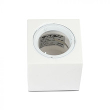 GU10 Fitting Square Gypsum With Aluminium Ring White 