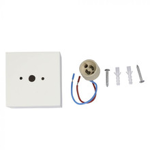 GU10 Fitting Square Gypsum With Aluminium Ring White 