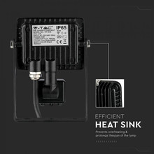 LED Прожектор със сензор 10W 6400К SAMSUNG ЧИП Черно Тяло SKU 438 V-TAC