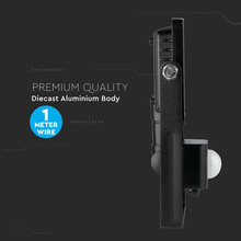 LED Прожектор със сензор 10W 6400К SAMSUNG ЧИП Черно Тяло SKU 438 V-TAC