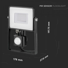 30W LED Sensor Floodlight SAMSUNG CHIP Cut-OFF Function Black Body 6400K