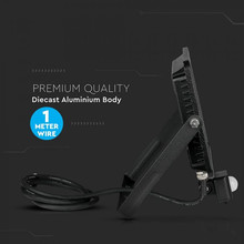 LED Прожектор със сензор 50W 4000К SAMSUNG ЧИП Черно Тяло SKU 470 V-TAC