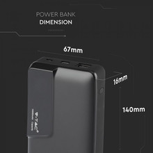 SKU 8869 Външна Батерия 10K Mah Дисплей USB Type C Черна с марка V-TAC