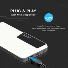 SKU 8870 Външна Батерия 10K Mah Дисплей USB Type C Бяла с марка V-TAC