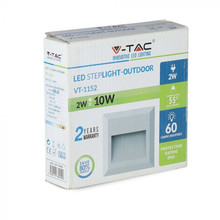 SKU 1320 2W LED Осветление За Стъпала Бяло Тяло Квадрат 4000К с марка V-TAC