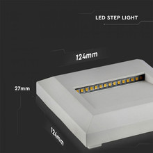 SKU 1321 2W LED Осветление За Стъпала Бяло Тяло Квадрат 3000К с марка V-TAC