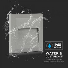 SKU 1325 2W LED Осветление За Стъпала Сиво Тяло Квадрат 3000К с марка V-TAC