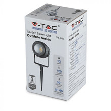 SKU 7546 12W Градинска Лампа Тип Колче Черно Тяло Зелено с марка V-TAC