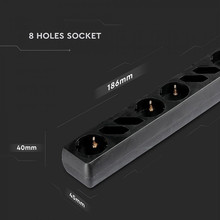 SKU 8773 8 Гнезда Комбиниран Разклонител Ключ 3 Х 1.5 - 2 Х 1.5М Черен с марка V-TAC