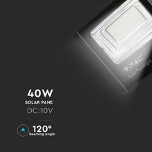 LED Прожектор със соларен панел 40W 6000К SKU 94026 V-TAC