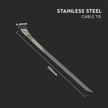 SKU 11188 Кабелна Превръзка Стомана - 4.6*200mm 100бр. Опаковка с марка V-TAC