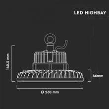 LED Highbay SAMSUNG CHIP - 100W ALU Black Body  120LM/W 4000K