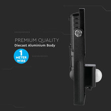 LED Прожектор със сензор 10W 3000К SAMSUNG ЧИП Черно Тяло SKU 436 V-TAC