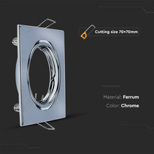 GU10 Square Spotlight Fitting Chome 2 pcs/box  82X82