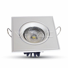 5W LED Downlight COB Square Changing Angle - White Body 6000K