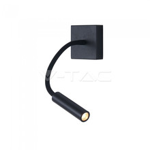 Аплик за стена 3W 3000К за спалня черен SKU 1485 V-TAC