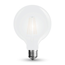 LED Bulb - 7W Filament  E27 G125 Frost Cover  6400K  