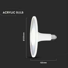 LED Крушка Е27 18W SAMSUNG ЧИП Акрилна UFO Пластик 6400К SKU 2786 V-TAC