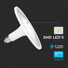 LED Крушка Е27 18W SAMSUNG ЧИП Акрилна UFO Пластик 6400К SKU 2786 V-TAC