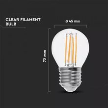 LED Крушка Е27 6W Filament G45 2700К 130LM W SKU 2851 V-TAC
