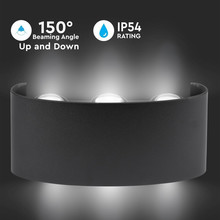 6W LED Wall Light Sand Black IP54 4000K