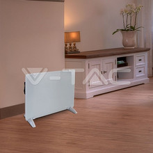 SKU 8661 2000W Конвектор Стъкло Алуминиев Нагряващ Елемент Бяла IP24 с марка V-TAC