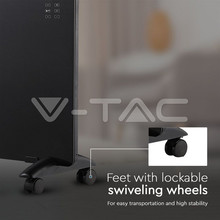 2000W Конвектор с дистанционно и колелца черен цвят SKU 8664 V-TAC