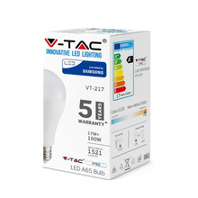 LED Крушка Е27 17W SAMSUNG ЧИП A65 6400K SKU 164 V-TAC