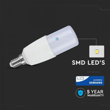 LED Bulb - SAMSUNG CHIP 8W  E14 T37 Plastic 3000K