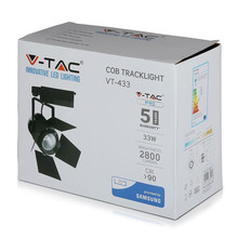 SKU 372 33W LED Прожектор Релсов Монтаж SAMSUNG CHIP Черен 4000K с марка V-TAC