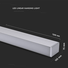 SKU 378 LED Линейно Осветление SAMSUNG ЧИП - 60W Висящо Сиво Тяло 4000К 1200x75x105mm с марка V-TAC
