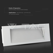 SKU 899 3.8W LED Евакуационно Тяло 6000К IP20 с марка V-TAC